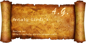 Antaly Girót névjegykártya